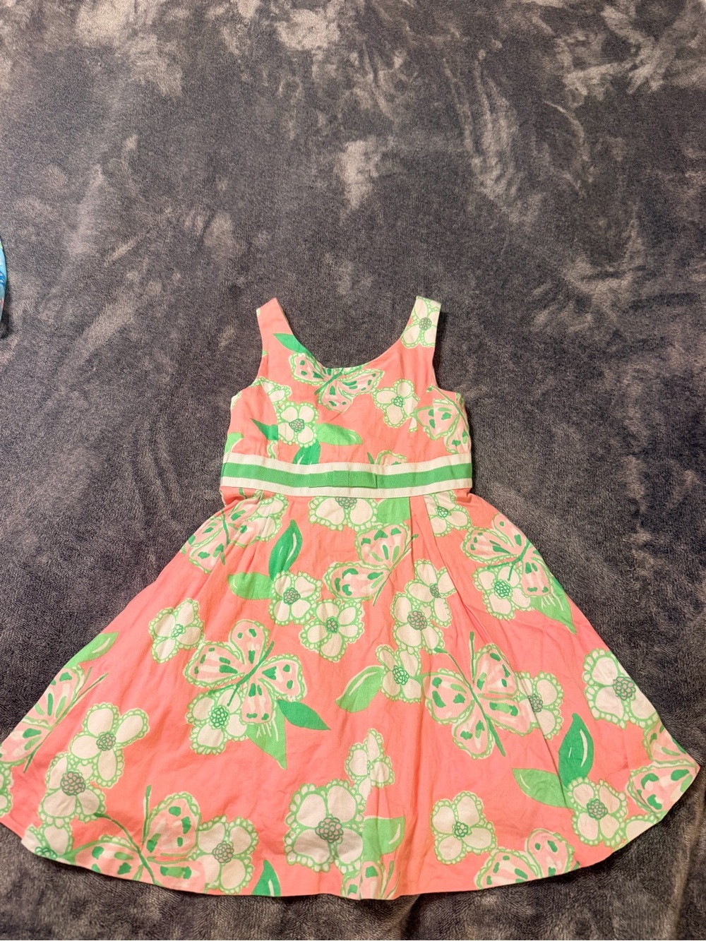 Lilly Pulitzer Coral and Green Floral Sundress for Girls